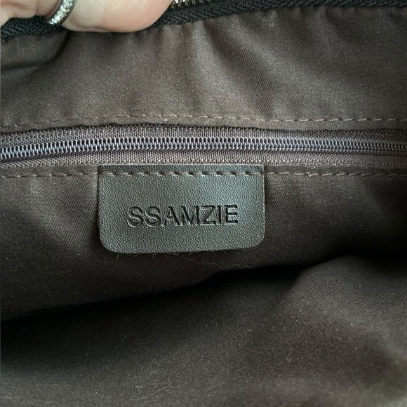 SSAMZIE Studded Black Leather Crossbody Bag Korean - Picture 12 of 13